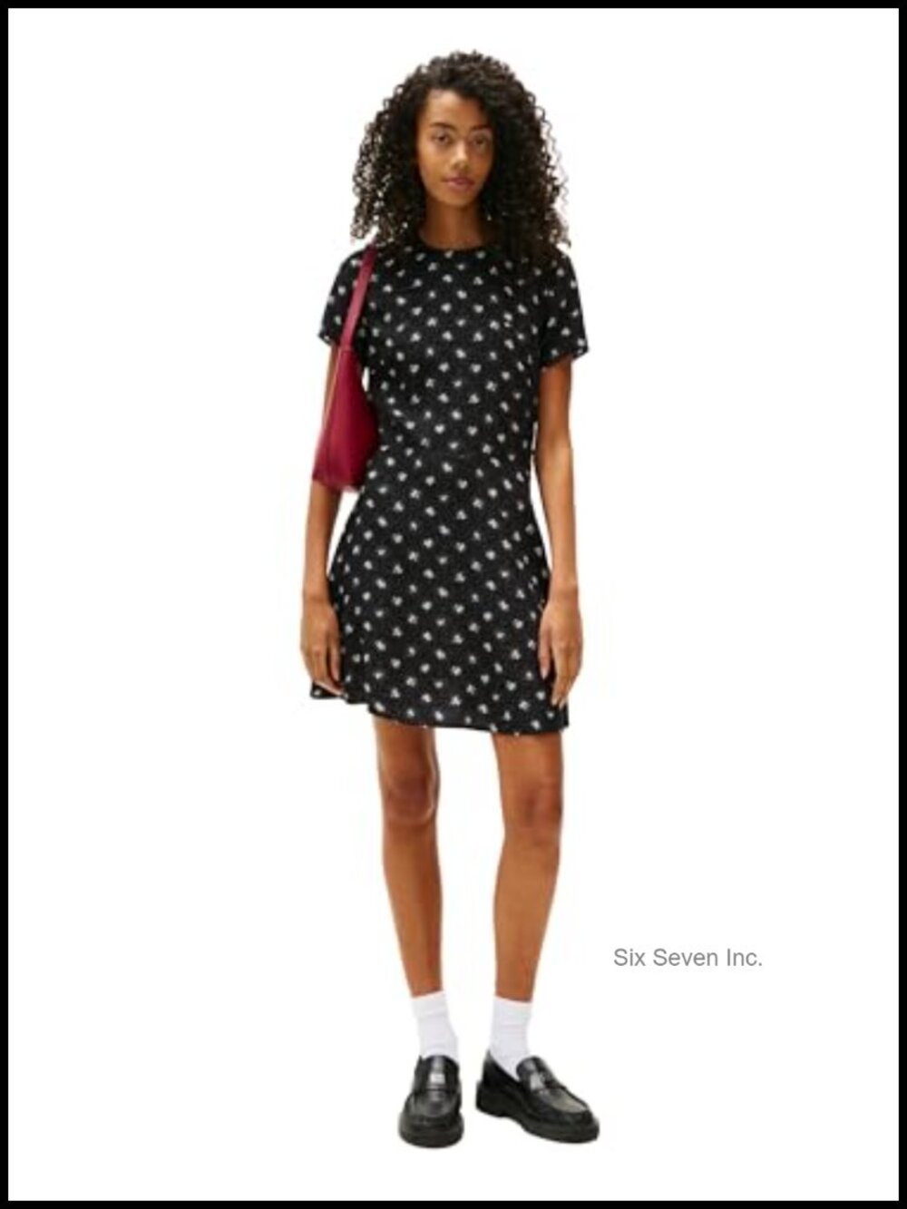 Women's Fit and Flare Mini Dress Floral Print Short Sleeve